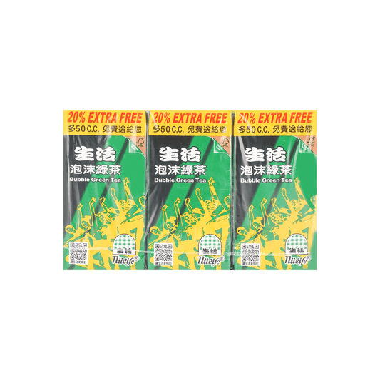 生活泡沫綠茶 300ml *24瓶/箱  Nulife Bubble Green Tea 300ml (24 CTN)